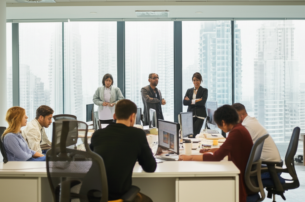 Generate a realistic, high-quality, relevant image prompt for an article about: Best Employers in Du